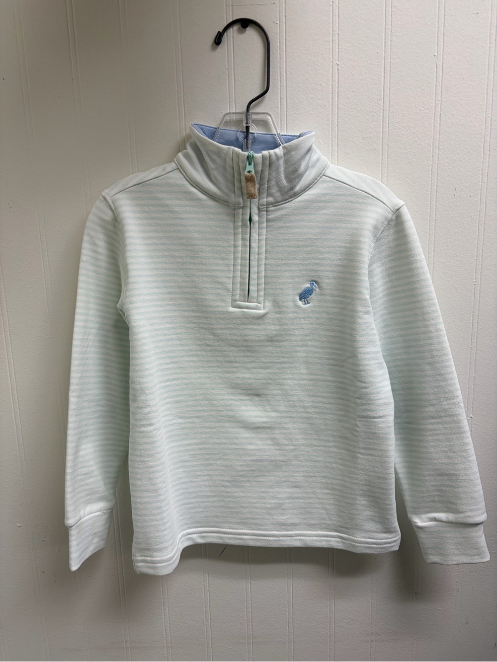 The Beaufort Bonnet Company Kids Half-Zip Pullover - Pale Mint & Light Blue
